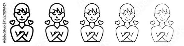 Fototapeta Your self care icon vector outline symbol or illustration