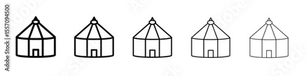 Fototapeta Yurt Icon vector outline symbol or illustration