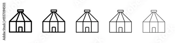 Fototapeta Yurt Icon vector outline symbol or illustration