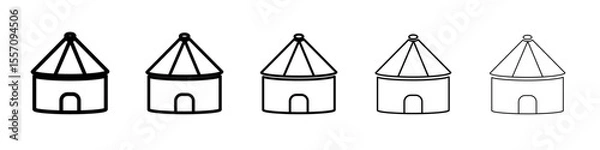 Fototapeta Yurt Icon vector outline symbol or illustration