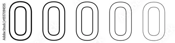 Fototapeta 0 number icon vector outline symbol or illustration