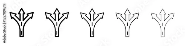 Fototapeta 3 arrow way icon vector outline symbol or illustration