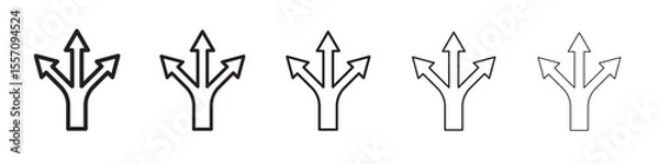 Fototapeta 3 arrow way icon vector outline symbol or illustration
