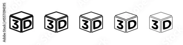 Fototapeta 3D icon vector outline symbol or illustration