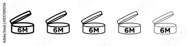 Fototapeta 6 months PAO icon vector outline symbol or illustration