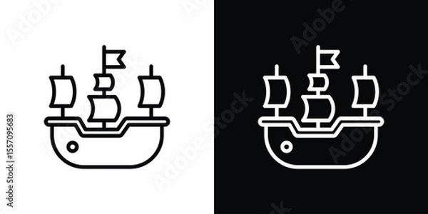 Obraz Caravel icon vector graphics in strokes