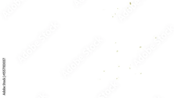 Fototapeta Wisps of smoke drift across a dark background, highlighted with tiny golden particles, creating a mysterious and dramatic atmosphere.