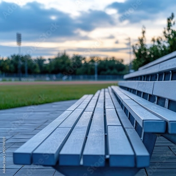 Obraz Empty bleachers at dusk