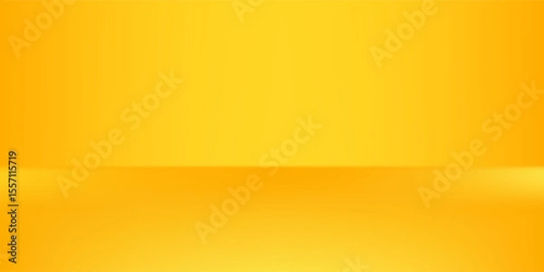 Fototapeta yellow background abstract with Gradient in empty room studio, Yellow empty room studio gradient used for background, yellow background studio with shine use for product shooting.