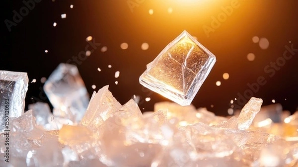 Obraz Falling ice cubes abstract
