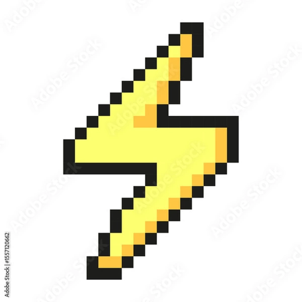 Obraz The lightning symbol pixel art symbol isolated on a white background. 8 bit illustration.
