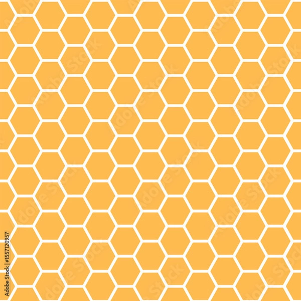 Fototapeta Honeycomb pattern with hexagonal yellow orange cells