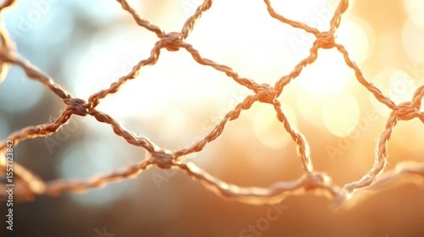 Obraz Fishing net sunlight pattern