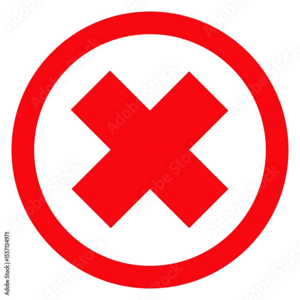Fototapeta Icono con círculo rojo con cruz símbolo de error o prohibición 