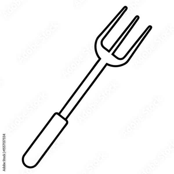 Fototapeta Garden Fork Icon | Generative AI Vector & Linocut Silhouette Design