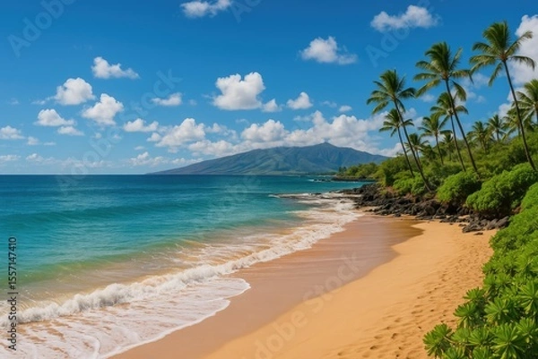 Obraz Tropical Shoreline of a Pacific Island