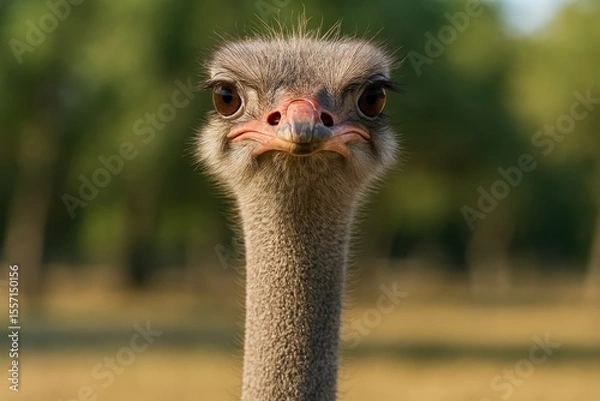 Fototapeta The two species of large flightless birds native to Africa, belonging to the ratite family and the genus Struthio, are known as common ostriches, with the Somali ostrich being officially recognized