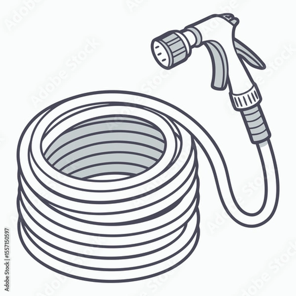 Fototapeta Garden Hose Icon Vector | Generative AI & Linocut Silhouette Design