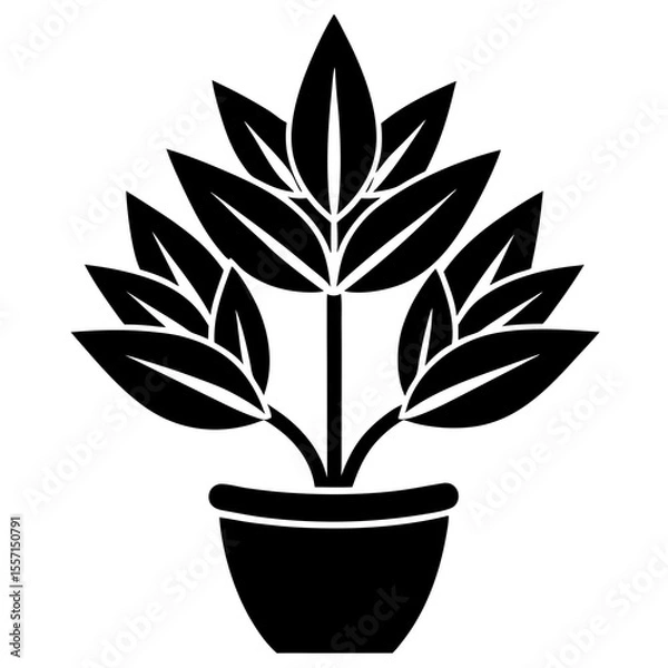 Fototapeta Garden Plant Icon Set | Generative AI Vector & Linocut Silhouette Design