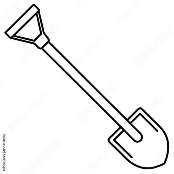 Fototapeta Garden Shovel Icon Vector | Generative AI Linocut Silhouette Illustration