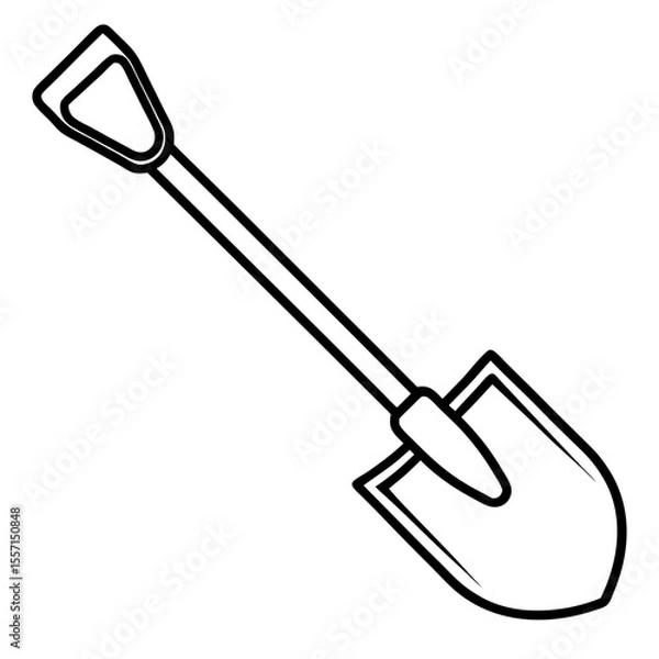 Fototapeta Garden Shovel Icon Vector | Generative AI Linocut Silhouette Illustration