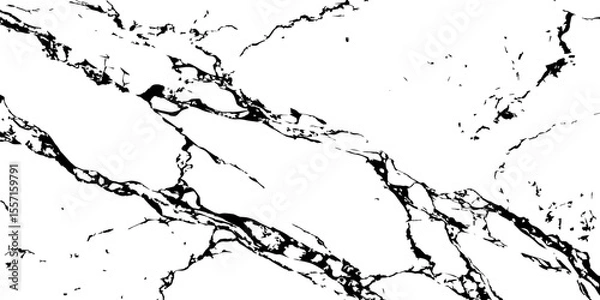 Fototapeta Generate a high-resolution, realistic image of a white marble slab with intricate black veining. Focus on capturing the natural flow and organic patterns of the veins.
