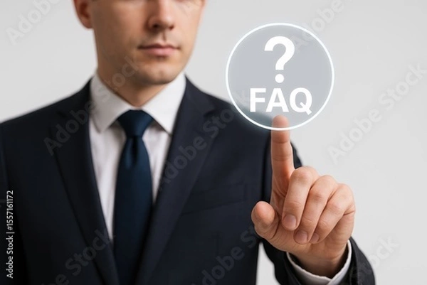 Fototapeta Business Icon for Web and Communication FAQ Button
