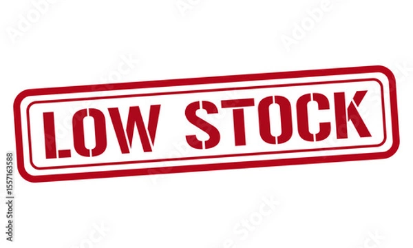 Obraz LOW STOCK red stamp text vector, rubber stamp