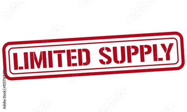 Obraz LIMITED SUPPLY red stamp text vector, rubber stamp