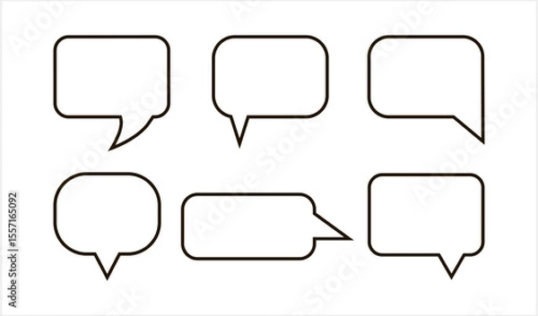Fototapeta Chat icon isolated. Outline speech symbol. Sketch vector illustration