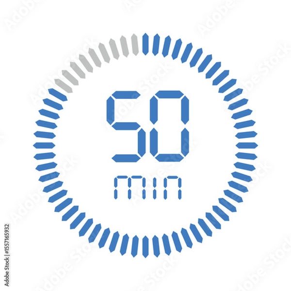 Obraz Timer 50 minute. Stopwatch isolated set icons. Countdown timer symbol icon set. vector illustration.