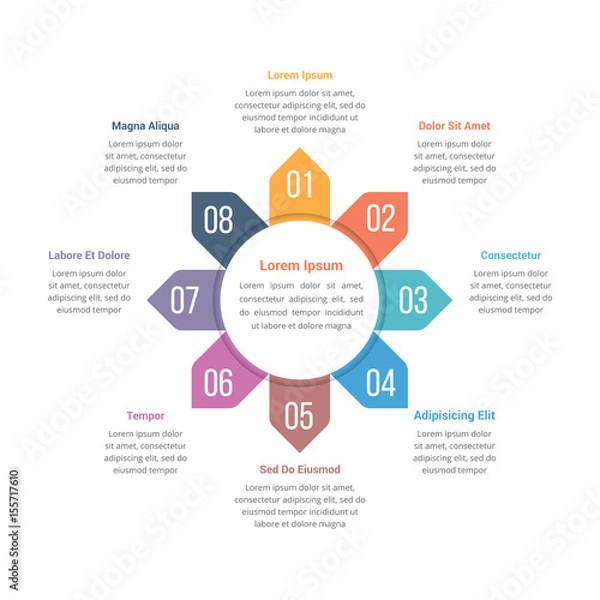 Fototapeta Circle Infographics Template with Eight Elements