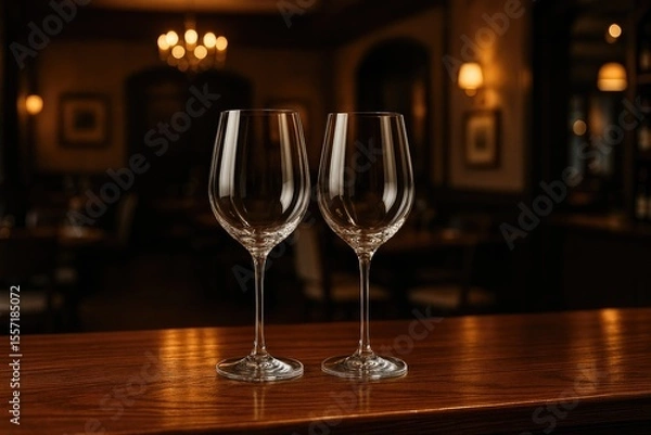 Obraz Clear glasses displayed on the bar counter
