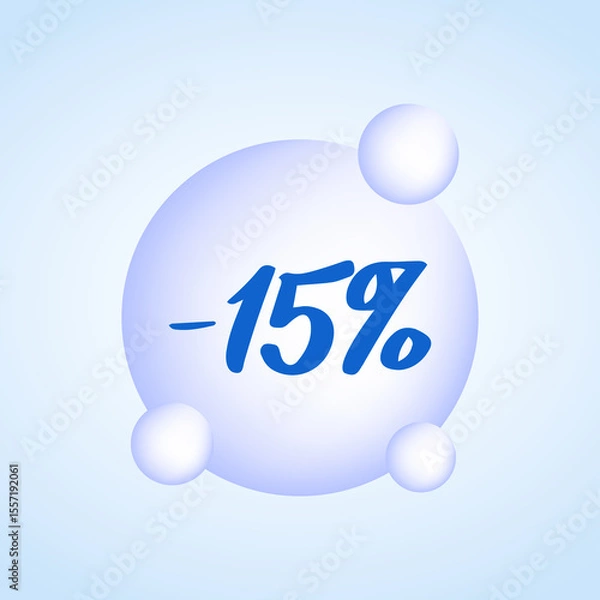 Obraz A 15% discount badge. Simple minimalist design.