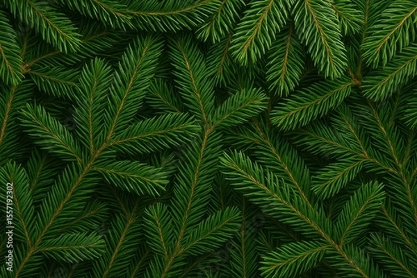 Fototapeta Festive green pine branches for Christmas