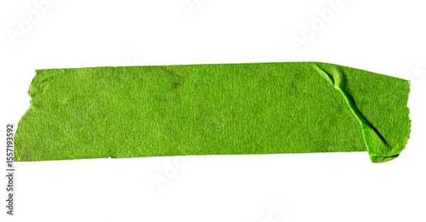 Obraz Green adhesive torn paper masking tape isolated on white background