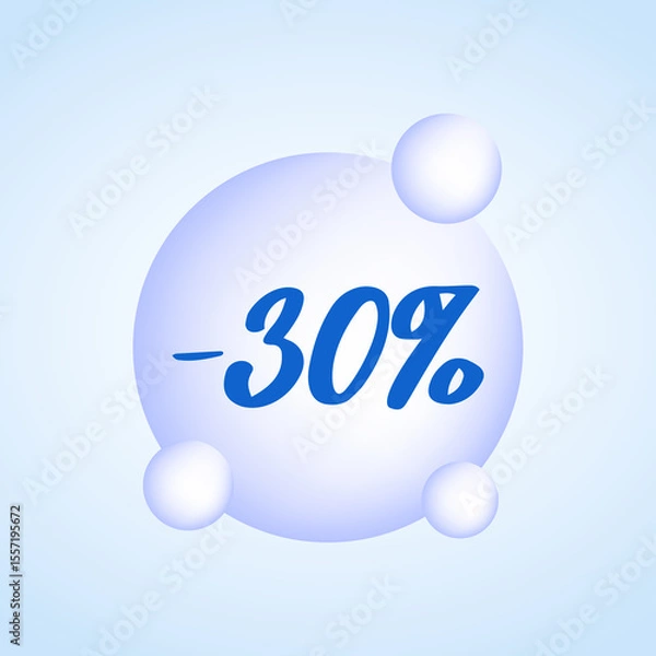 Obraz A 30% discount badge. Simple minimalist design. 