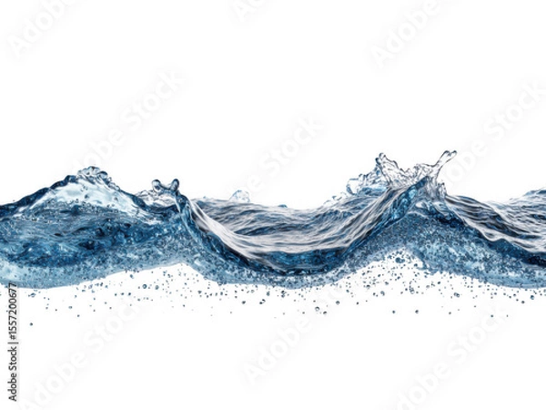 Fototapeta Dynamic water wave cutout with transparent background in png format for visual impact