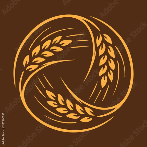 Obraz Logo shaped like a circular wheat