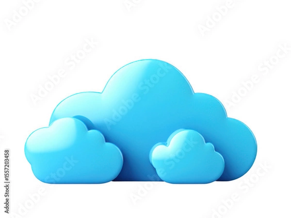 Fototapeta Blue clouds cutout with transparent background png image digital design clear environment aesthetic viewpoint