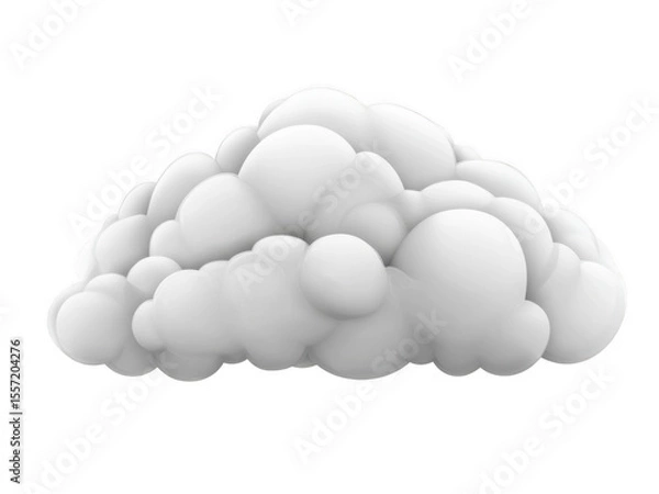 Fototapeta Fluffy white cloud on transparent background cutout png ideal for nature and graphic designs