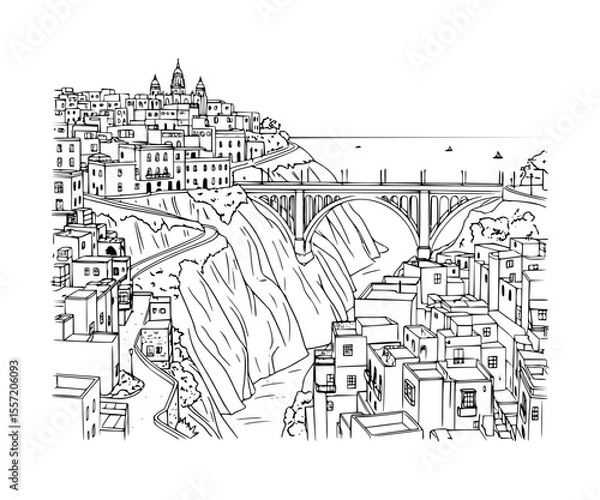 Fototapeta Line Art of Barranco District, Lima