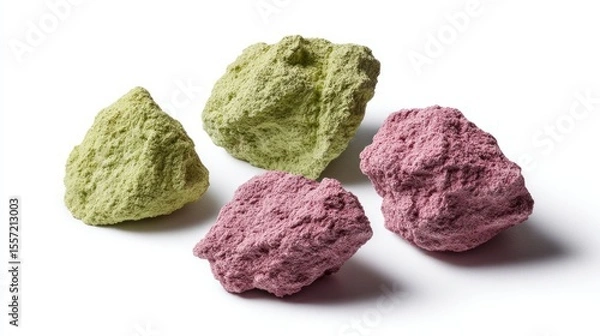 Fototapeta Powdered neon rocks conjure candy asteroid visions, invoking whimsical geology daydreams and curious celebration of Obscura Day wonders