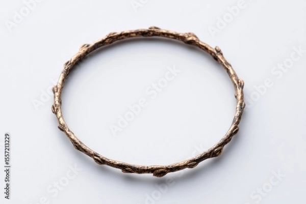 Fototapeta Antique rustic twig bracelet evokes forest wisdom, enchanted folklore, and springtime festivals like Imbolc and Beltane