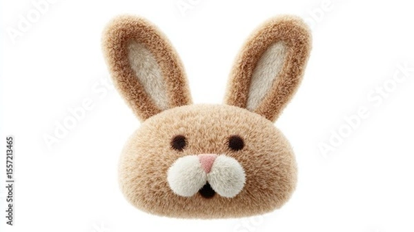 Fototapeta Fluffy bunny face evoking springtime whimsy, perfect for Easter celebrations and Lunar New Year moon-gazing festivities