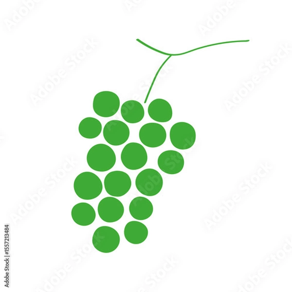 Obraz Grape sketch logo vector. Hand drawn illustration with silhouette bunch of Grapevine berries. Food, dry raisins, healthy food, dessert, vineyard, harvest fruit. For label, icon, card, print, wrapping