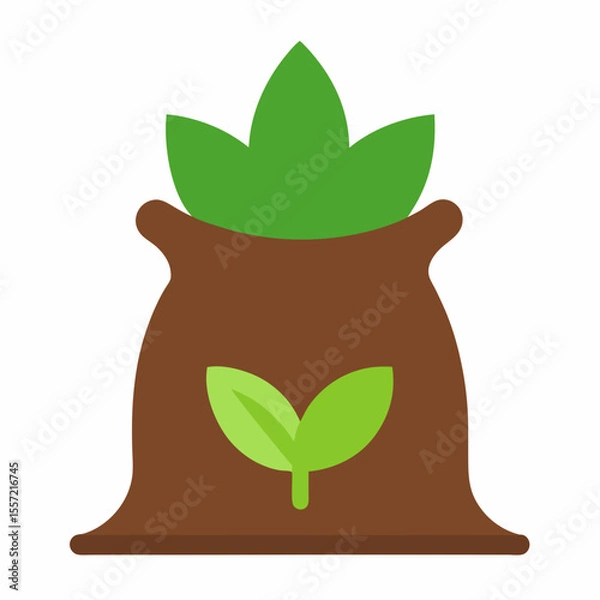 Fototapeta Garden Soil Bag Icon | Generative AI Vector & Linocut Silhouette Design