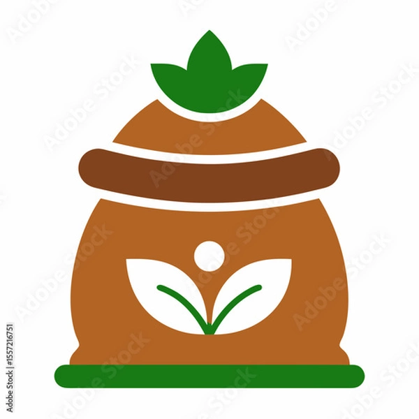 Fototapeta Garden Soil Bag Icon | Generative AI Vector & Linocut Silhouette Design