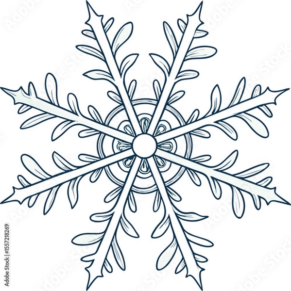 Obraz black and white snowflake