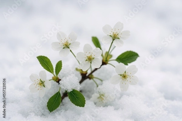 Fototapeta Wintertime blossoms flourish